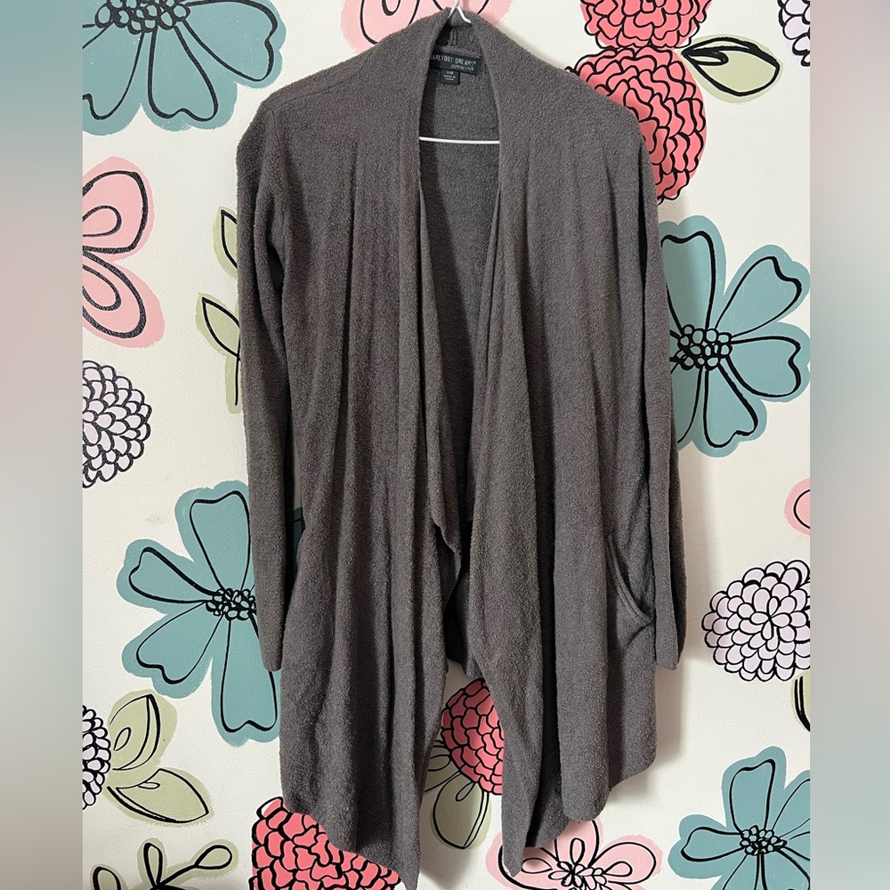 Barefoot Dreams Regular CozyChic Lite m Island Wrap Cardigan in Carbon Sm/M